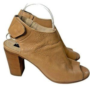 Steve Madden Slaater Ankle Boots Size 7.5 Round Toe Tan Side Snap Leather  a43